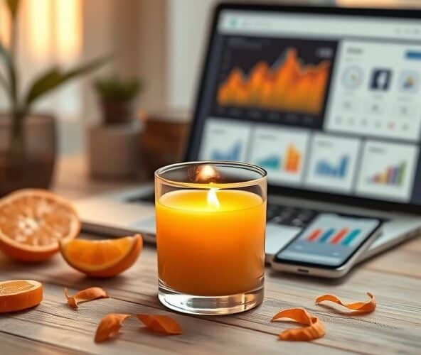 Jak zwiększyć ROAS kampanii Google i Facebook dla świecy pomarańczowej?