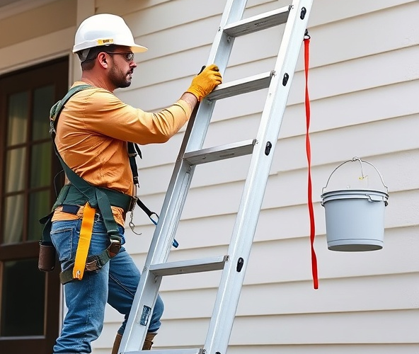 Jak sprawdzić asekurację przy pracy na drabinie przed malowaniem?