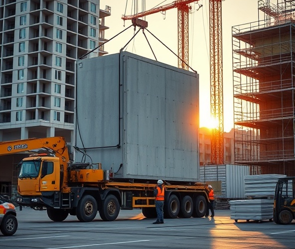 Jak dobrać transport i dźwig do montażu betonowych prefabrykatów?