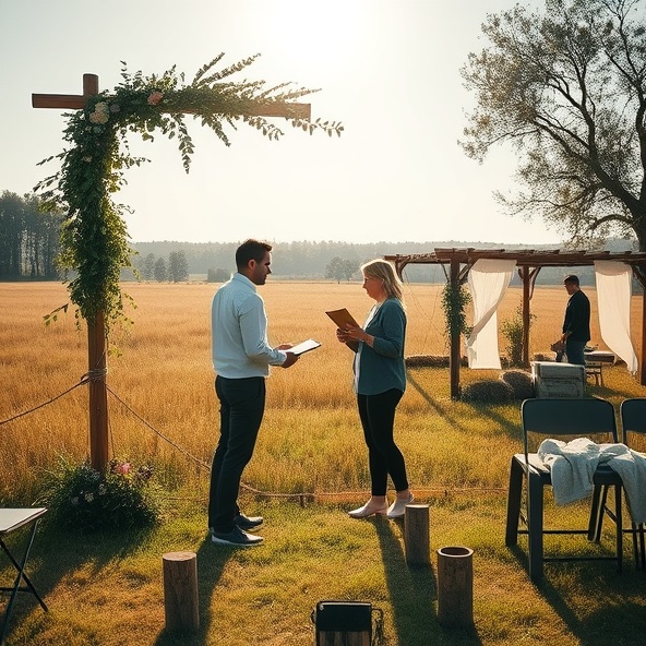 przygotowanie ślubu na łonie natury