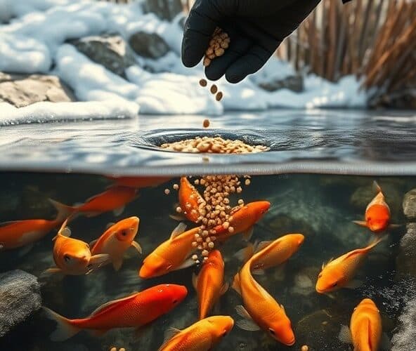 Jaką karmę dla rybek w oczku podawać zimą, by były zdrowe?