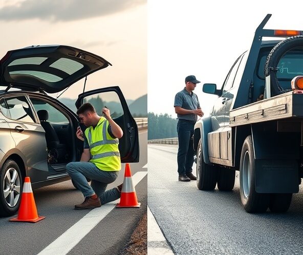 Jak porównać assistance i lawetę, gdy przebita opona w aucie?