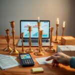 świeczniki mosiężne