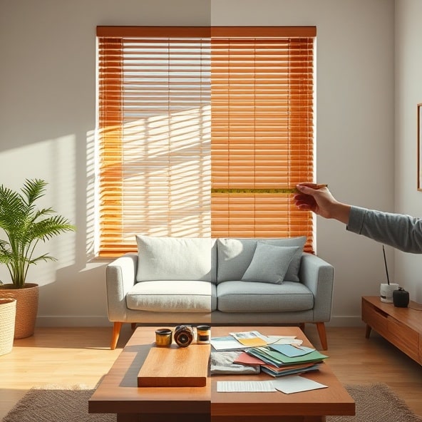 żaluzje drewniane do salonu