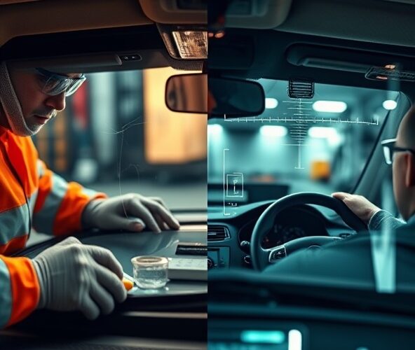 Kierowcy z ADAS: auto szyba przed przeglądem — naprawić czy wymienić?