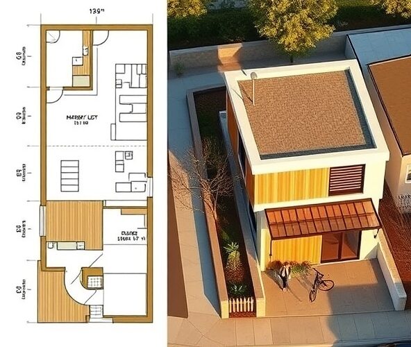 Czy dom 70m2 bez pozwolenia zmieści się na działce 18 m szerokości?