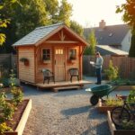 drewniany dom do ogrodu