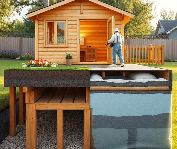 Czy warto izolować pod drewnianym domem do ogrodu pianką PUR?