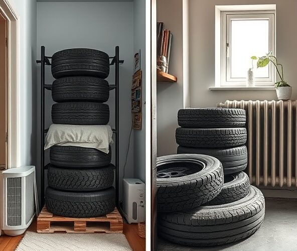 Jak prawidłowo przechowywać opony sezonowe w bloku bez piwnicy, by uniknąć deformacji?