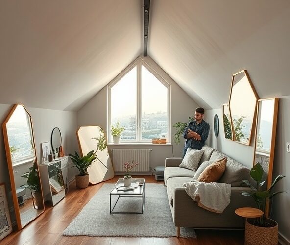 Gdzie w Warszawie zamówić nietypowe lustra pod skosy do kawalerki?