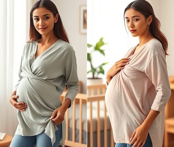 Muślinowa koszula do karmienia: krój kopertowy czy suwak z boku?