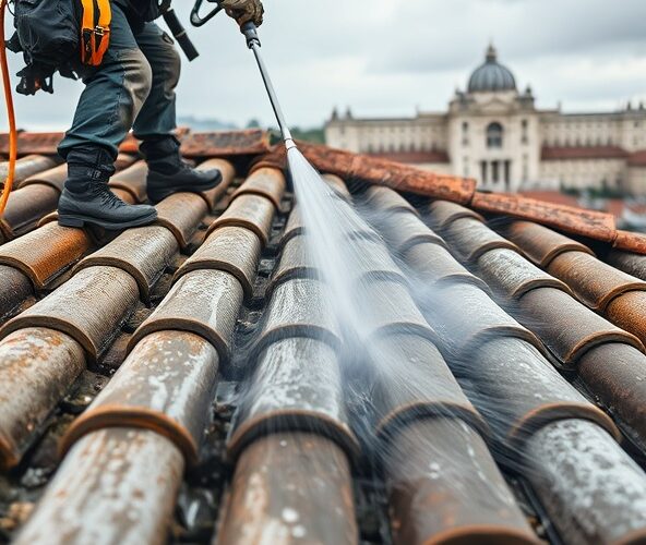 Mycie dachów Warszawa: czy wysokie ciśnienie uszkodzi stare dachówki cementowe?