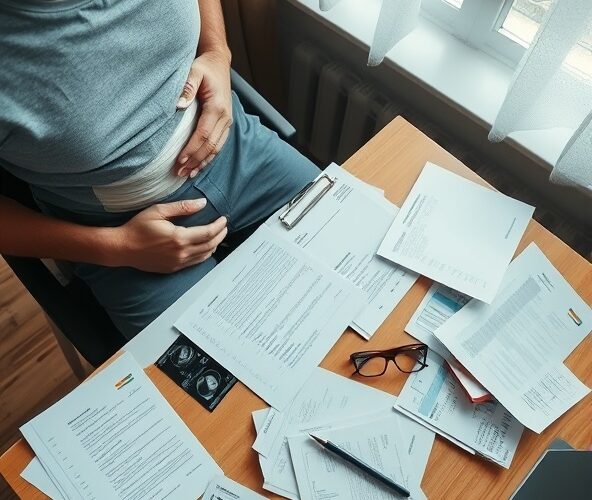 Jakie badania i rachunki zbierać do odszkodowania za uszkodzenie brzucha?