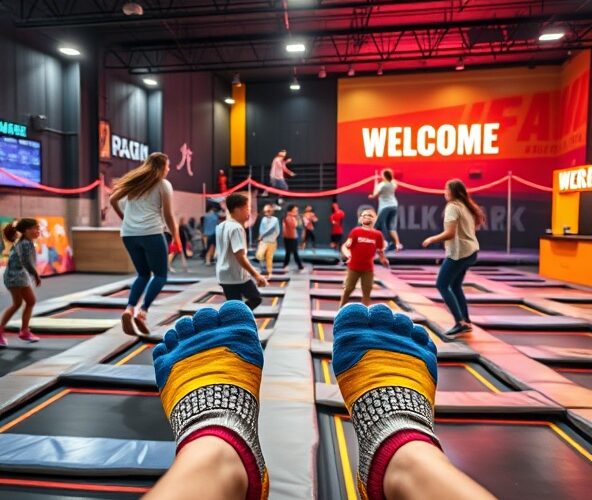 Czy w parku trampolin w Radomiu trzeba mieć skarpetki antypoślizgowe?