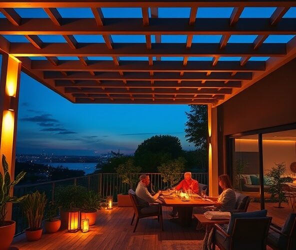 Czy pergola na taras z oświetleniem LED wydłuży wieczorne użytkowanie?