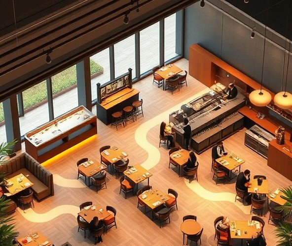 Jak projektowanie wnętrz restauracji poprawi przepływ obsługi i obroty?