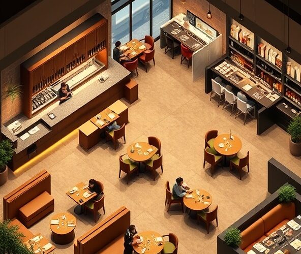 Jak projektowanie wnętrz restauracji poprawi przepływ obsługi i obroty?