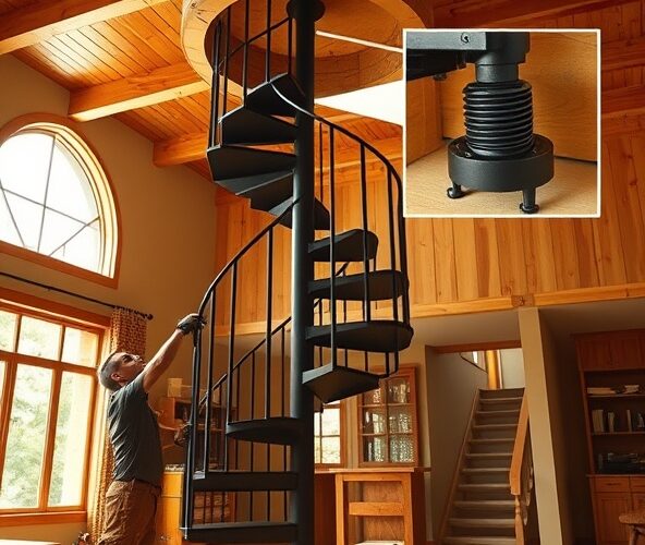 Jak zlecić montaż schodów kręconych w domu ze stropem drewnianym?