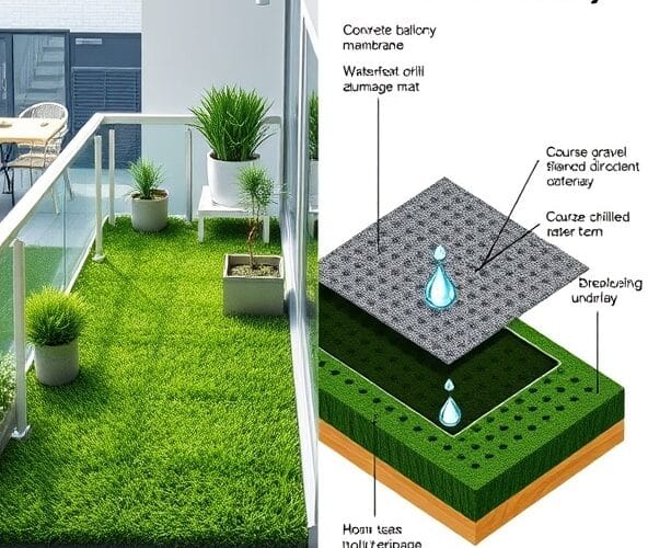 Jak ułożyć sztuczną trawę na balkon z drenażem bez wiercenia?