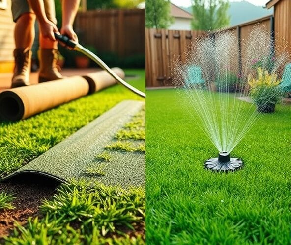 Jak podlewać trawę z rolki w Kielcach przez pierwsze 2 tygodnie?