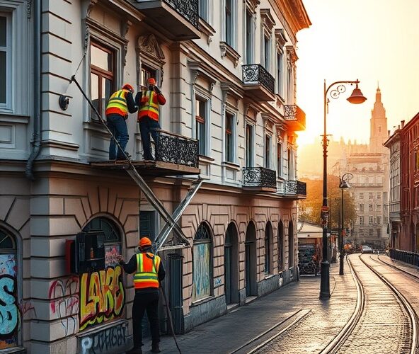 Jak bezpiecznie usunąć graffiti w Warszawie z elewacji kamienicy?