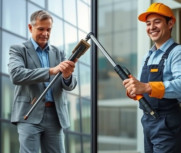 Czy ściągaczka Unger zmniejszy zmęczenie pracowników sprzątających przy myciu okien?