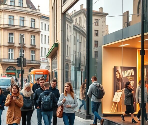 Jak dobrać druk wielkoformatowy w Łodzi pod witrynę sklepu przy ruchliwej ulicy, aby zwiększyć liczbę wejść klientów?