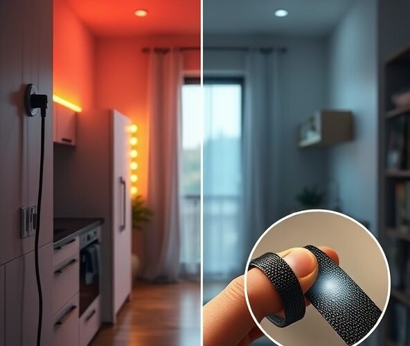 Czy ferrytowa taśma magnetyczna na przewodzie 230 V zmniejszy zakłócenia migotania taśm LED w mieszkaniu?