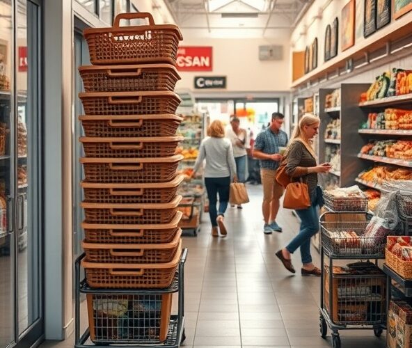 Ile koszy sklepowych nastawnych powinien mieć mały market?