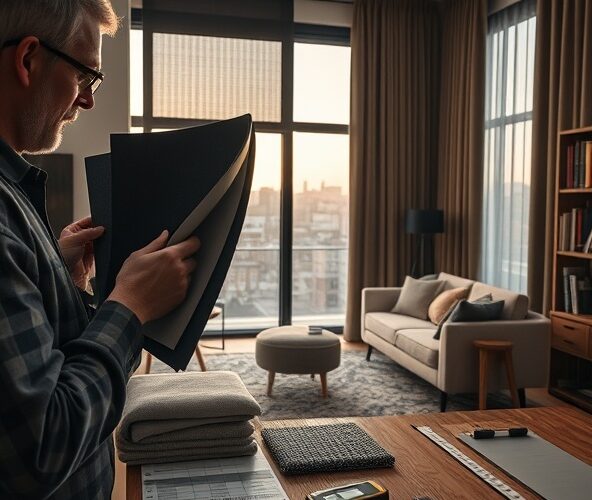 Jak producent rolet z Łodzi dobierze tkaniny, by wyciszyć salon?