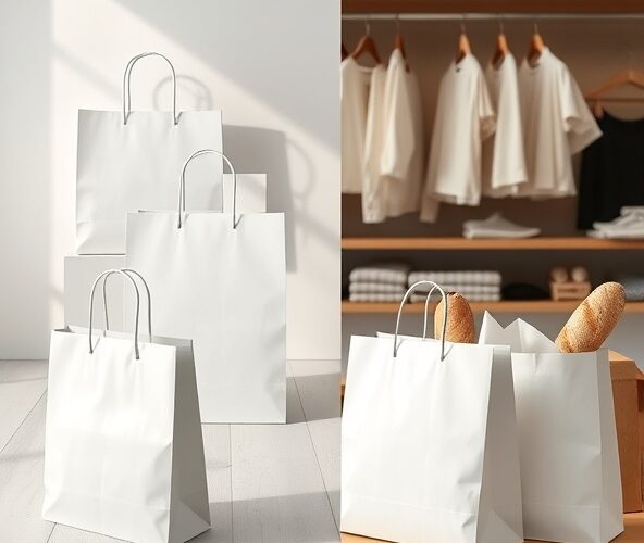 Jak dobrać torby papierowe białe z uchwytem płaskim do sklepu?