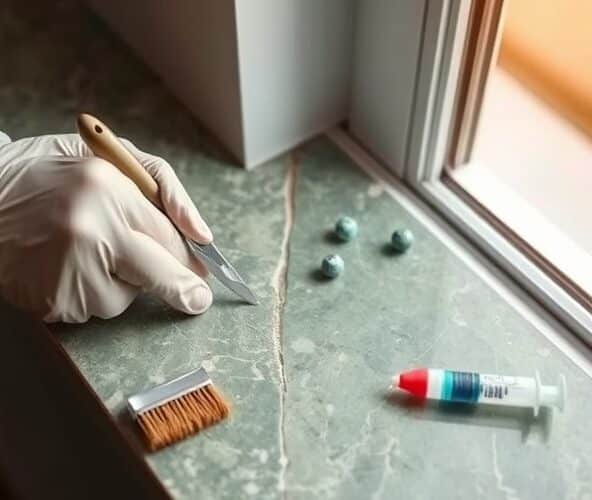 Czy parapety wewnętrzne z konglomeratu zielonka łatwo naprawić?