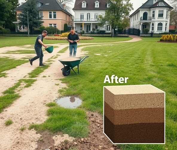 Czy piaskowanie trawników w Konstancinie‑Jeziornie na glinie poprawi drenaż?