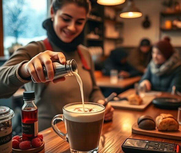 Czy syrop malinowo imbirowy jako zimowy dodatek do latte zwiększy średnią wartość paragonu w małej kawiarni?